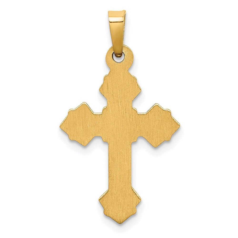 14k Two-tone Gold INRI Hollow Crucifix Pendant for Women
