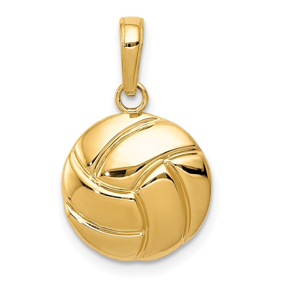 14k Yellow Gold Gold Polished Volleyball Pendant for Women