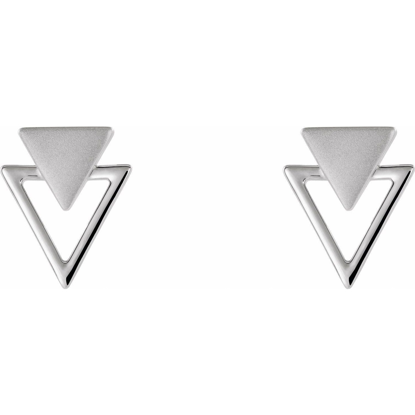 Sterling Silver Geometric Stud Earrings   Fine Jewelry Gift for Women