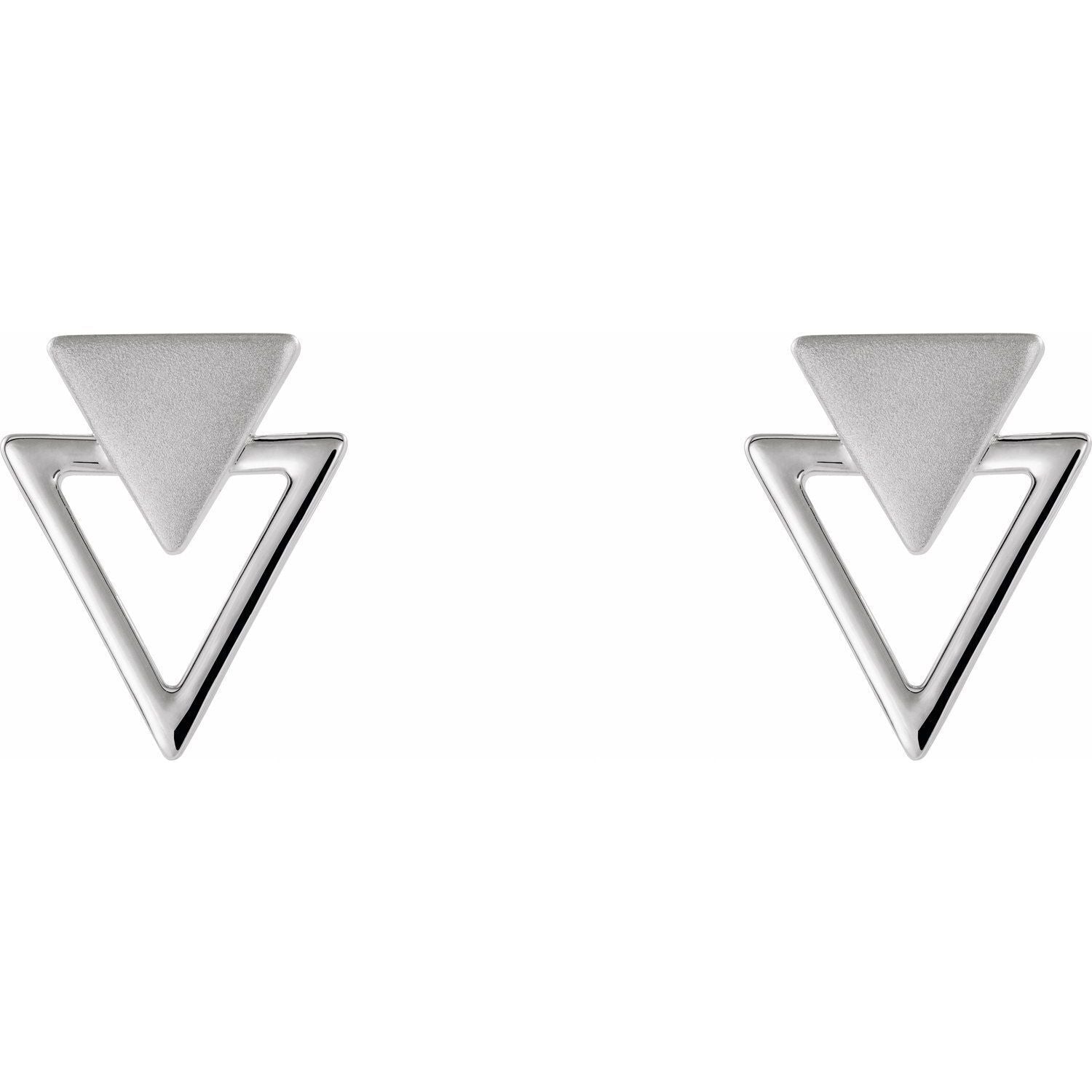 Sterling Silver Geometric Stud Earrings   Fine Jewelry Gift for Women