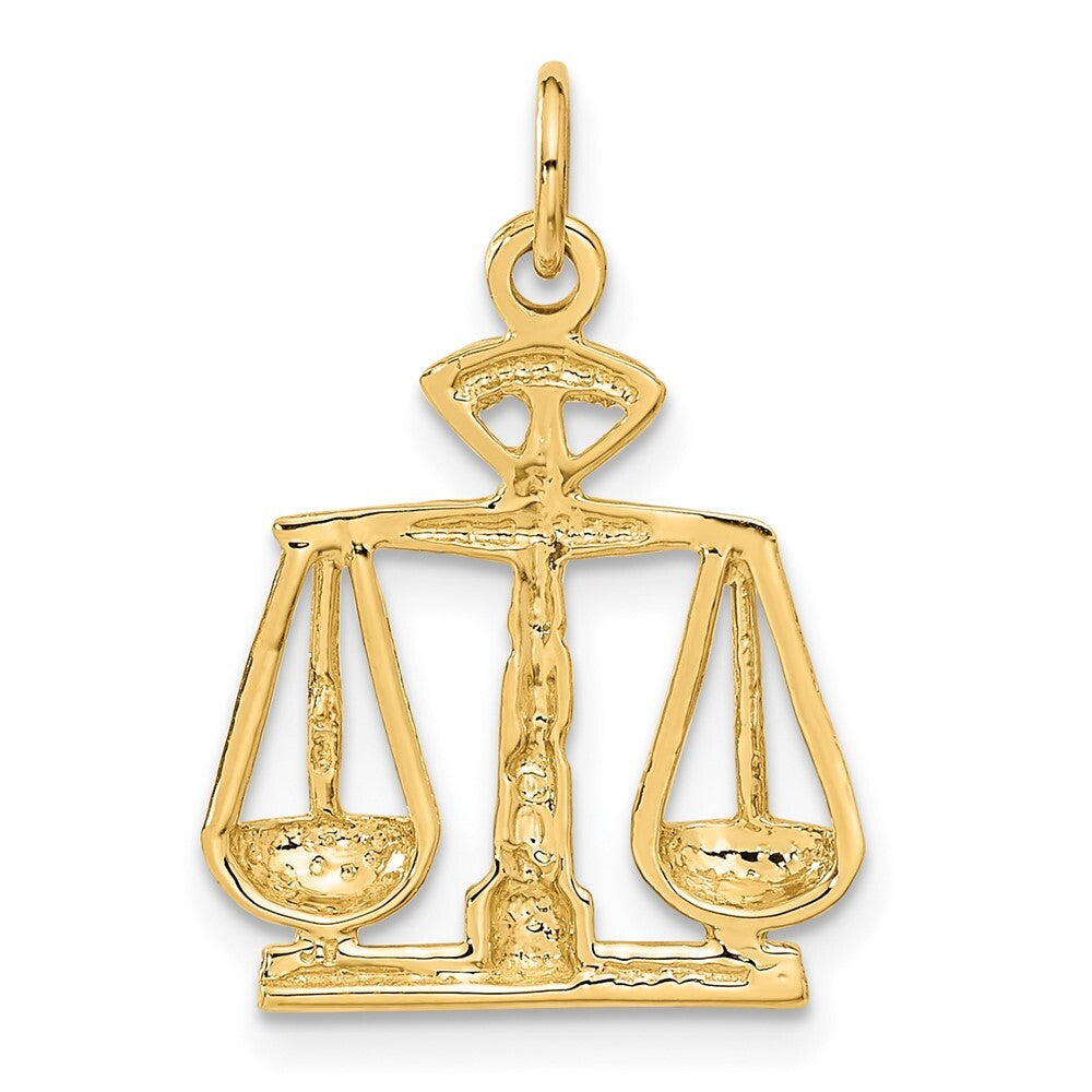 14k Yellow Gold Scales Of Justice Charm Pendant for Women
