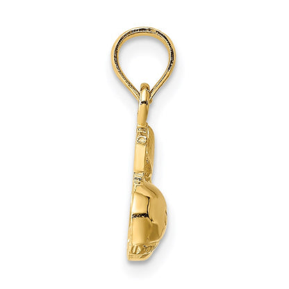 14k Yellow Gold 2-D Polished I HEART Whale Charm