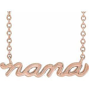 14k Rose Gold 19.57x4.61 mm Nana 18" Necklace Gift for Women