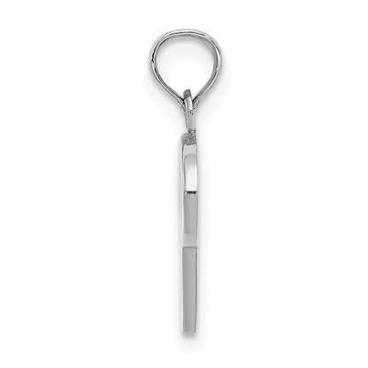 14k White Gold White Gold Script Letter P Initial Pendant