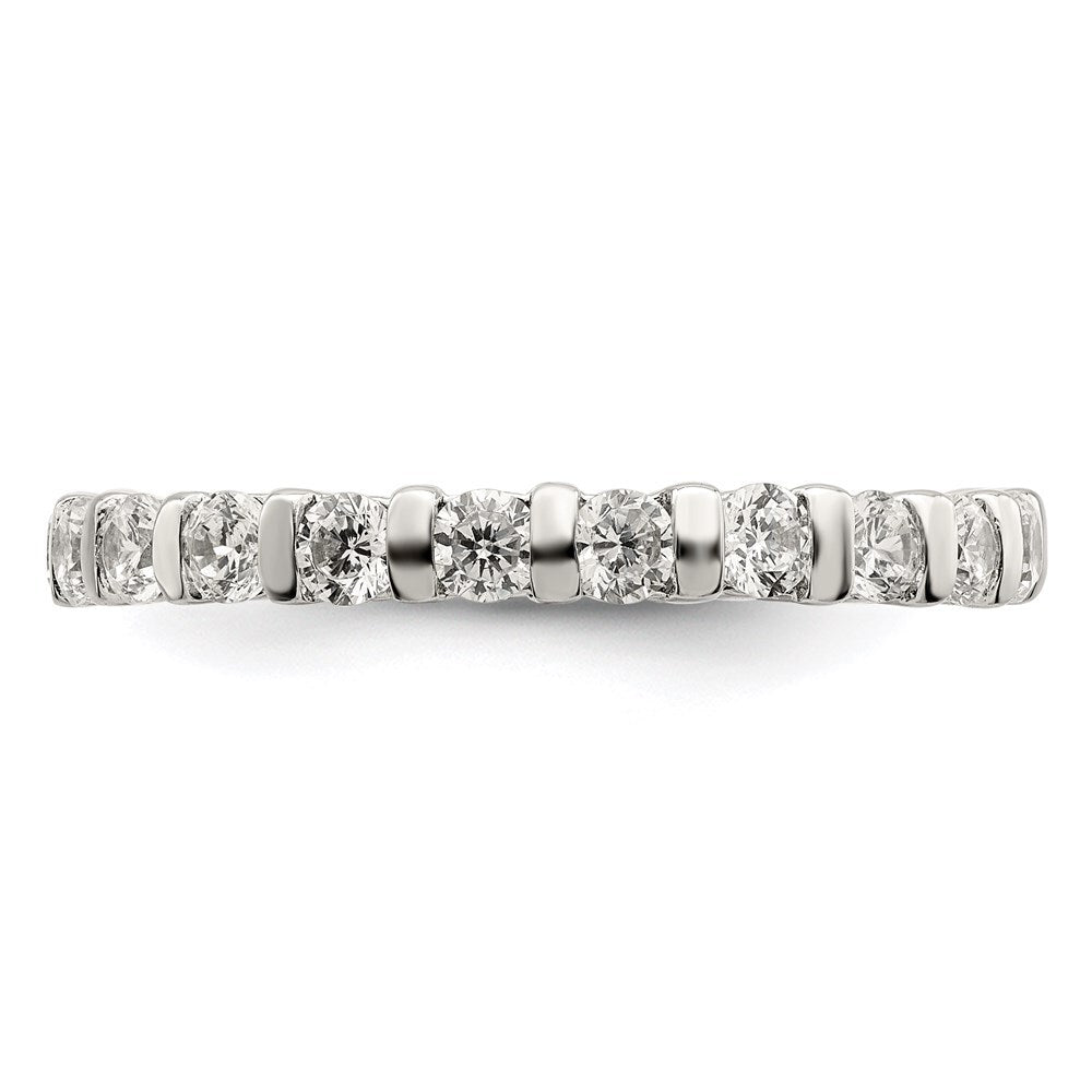 Sterling Silver Rhodium-plated Cubic Zirconia Band Size 6