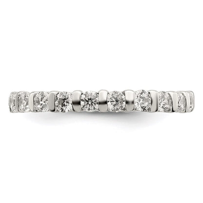 Sterling Silver Rhodium-plated Cubic Zirconia Band Size 6