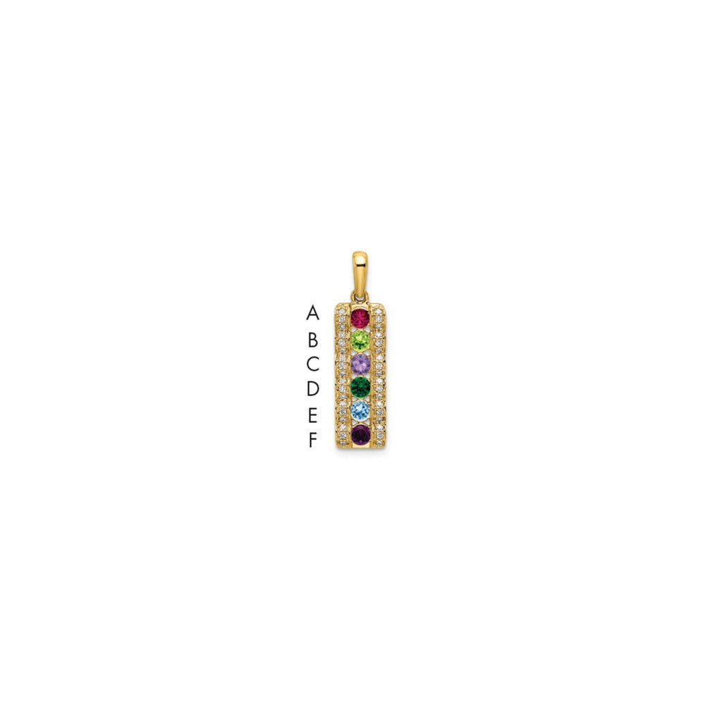 14k Yellow Gold Family Jewelry Diamond Semi-Set Pendant