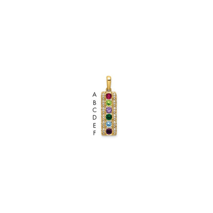 14k Yellow Gold Family Jewelry Diamond Semi-Set Pendant