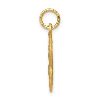 14k Yellow Gold Angel in Heart Charm Pendant for Women
