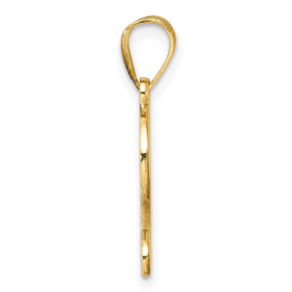 14k Yellow Gold Script Letter L Initial Pendant