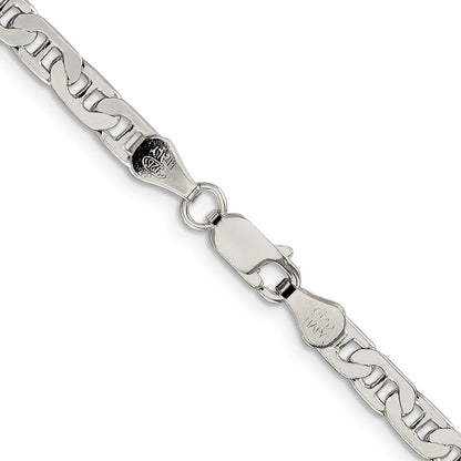 Sterling Silver 4.5mm Flat Anchor Chain Necklace