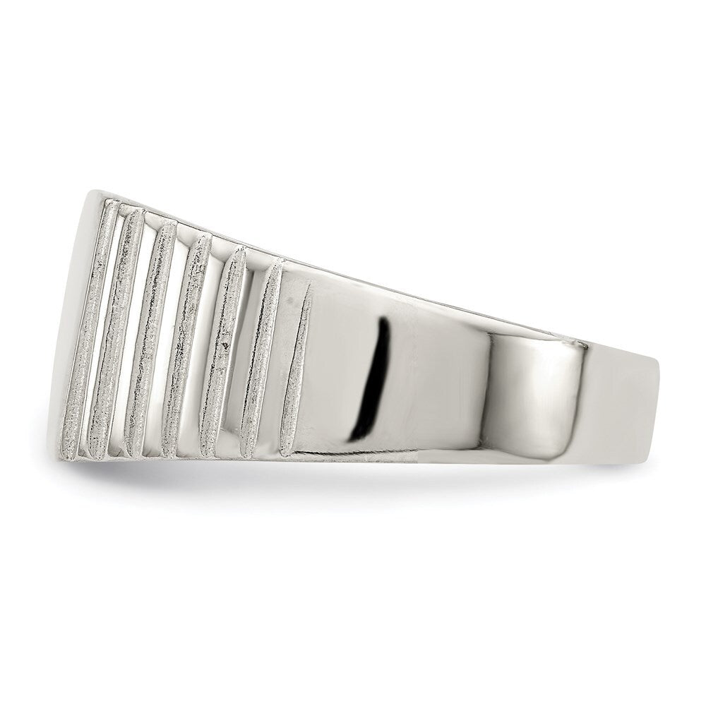 Sterling Silver 10x12mm Open Back Signet Ring Size 11
