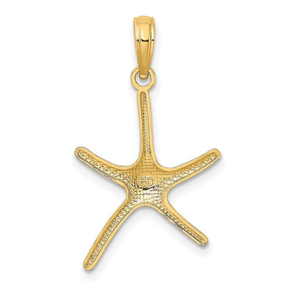 14k Yellow Gold Dancing Starfish Charm Pendant for Women
