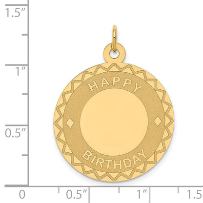 14k Yellow Gold HAPPY BIRTHDAY Charm Pendant for Women