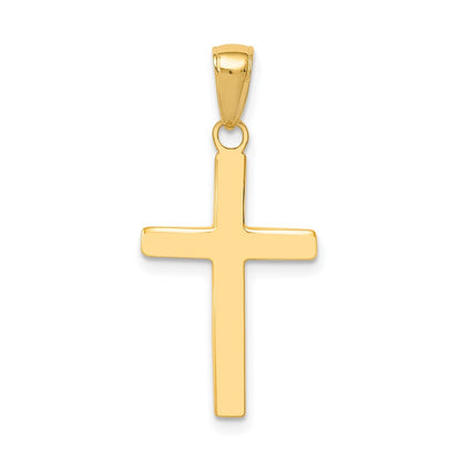 14k Yellow Gold Polished Cross Charm