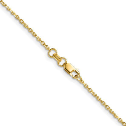 14k Yellow Gold 1.4mm Diamond-Cut Forzantine Cable Chain Necklace