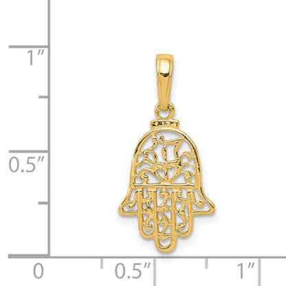 14k Yellow Gold Chamseh Pendant for Women
