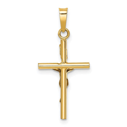 14k Two-tone Gold INRI Crucifix Pendant for Women