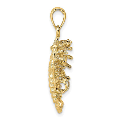 14k Yellow Gold Polished Florida Lobster Charm