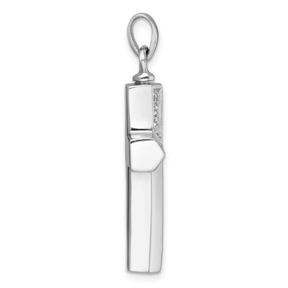 Sterling Silver Polished Cubic Zirconia Latin Cross Ash Holder Pendant