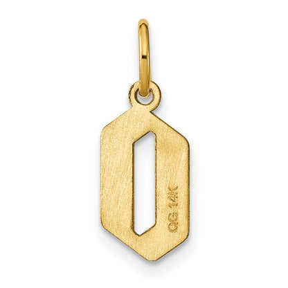 14k Yellow Gold Letter O Initial Pendant for Women
