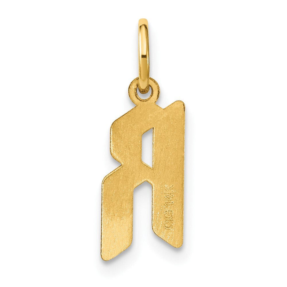 14k Yellow Gold Letter R Initial Pendant for Women