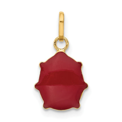 14k Yellow Gold Red and Black Enameled Ladybug Charm
