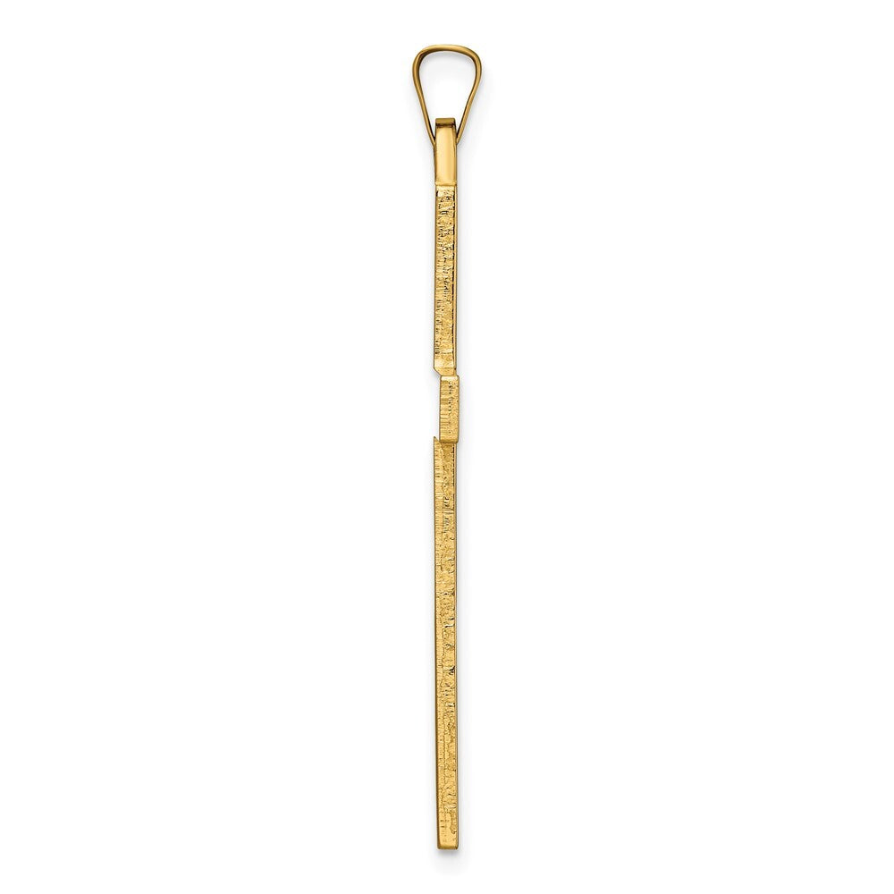 14k Yellow Gold Polished Solid Cross Pendant