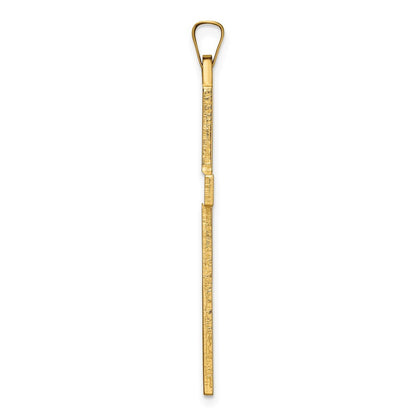 14k Yellow Gold Polished Solid Cross Pendant