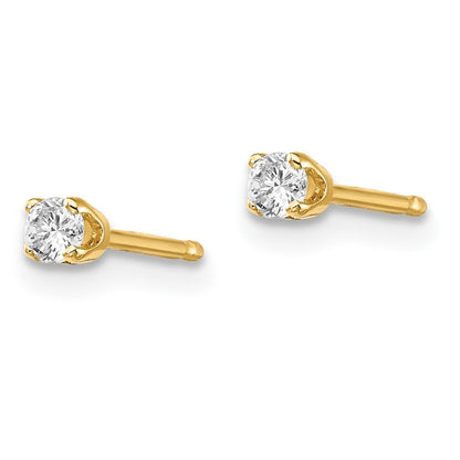 14k Yellow Gold .10ct. I2 K-L Diamond Push-on Stud Earrings Gift for Women
