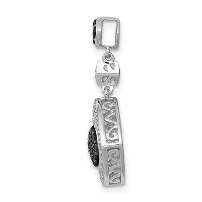 14k White Gold 1/4ct. White and Blue Diamond Dangle Pendant for Women