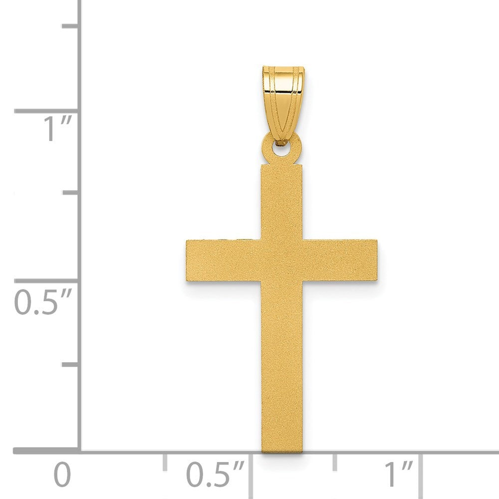 14k Yellow Gold Sandblasted Cross Pendant
