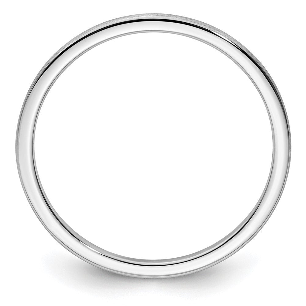 14K White Gold 1.2mm Half Round Satin Stackable Band Ring Size 9.5