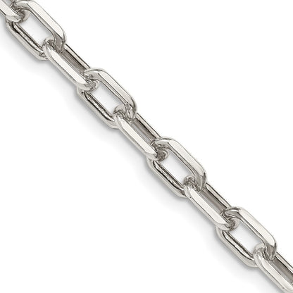 Sterling Silver 5.75mm Diamond-cut Long Link Cable Chain Necklace