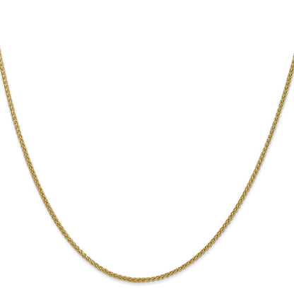 14k Yellow Gold 22 inch 1.55mm Semi-Solid Wheat Chain Necklace