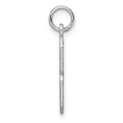 14k White Gold Large Brushed Diamond-cut Number 8 Charm Pendant for Women
