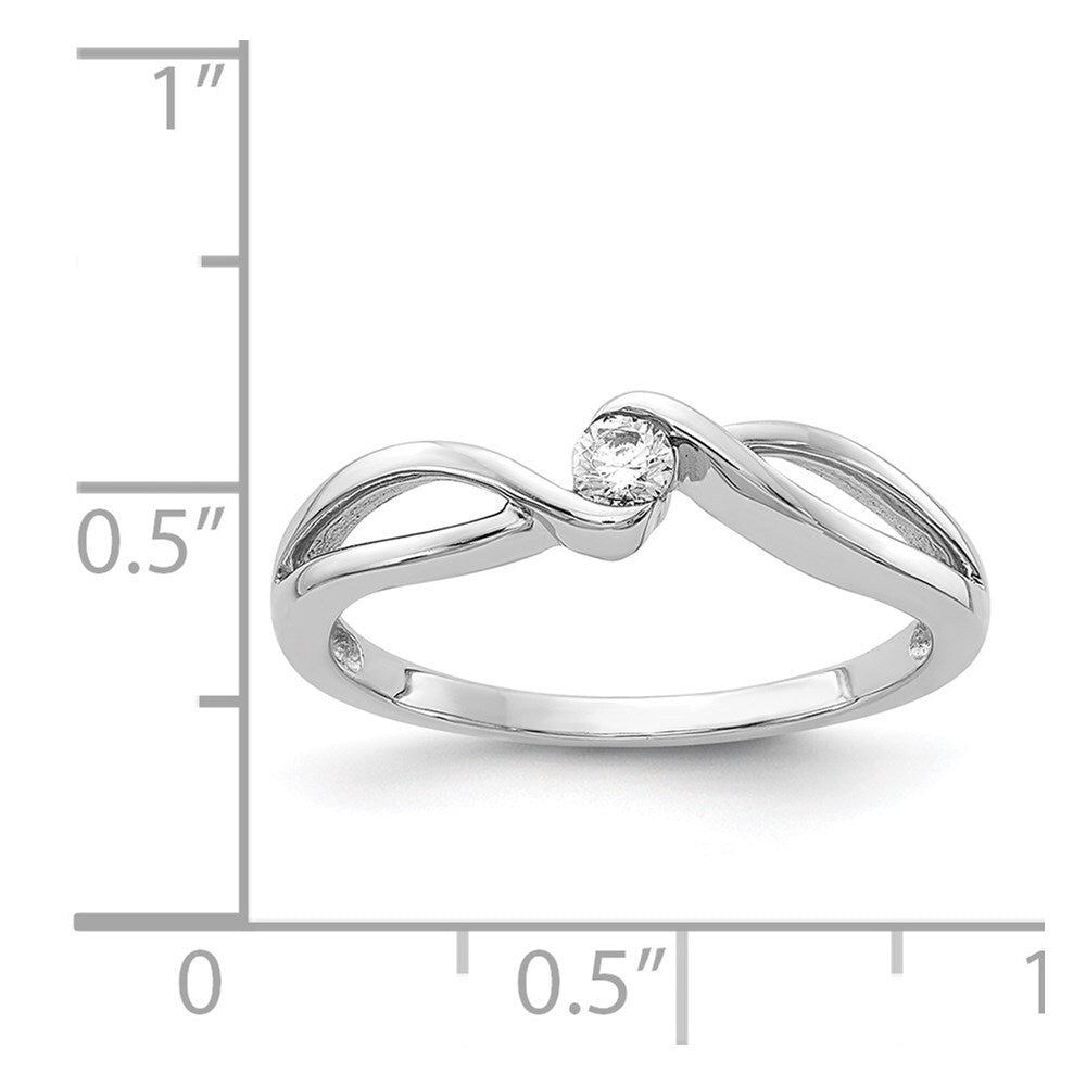 14kt White Gold Polished Diamond Ring Size 7