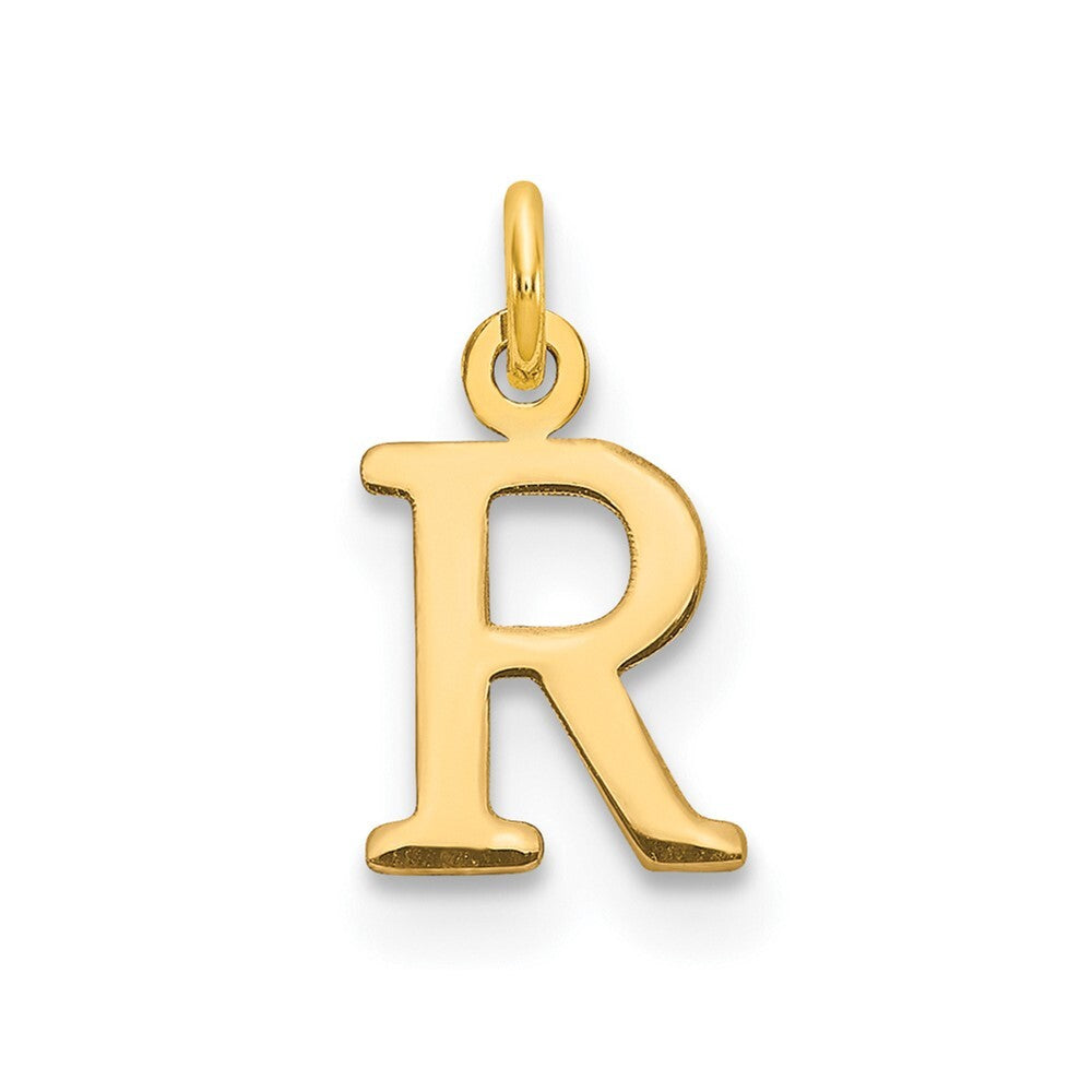 14k Yellow Gold Cutout Letter R Initial Pendant for Women