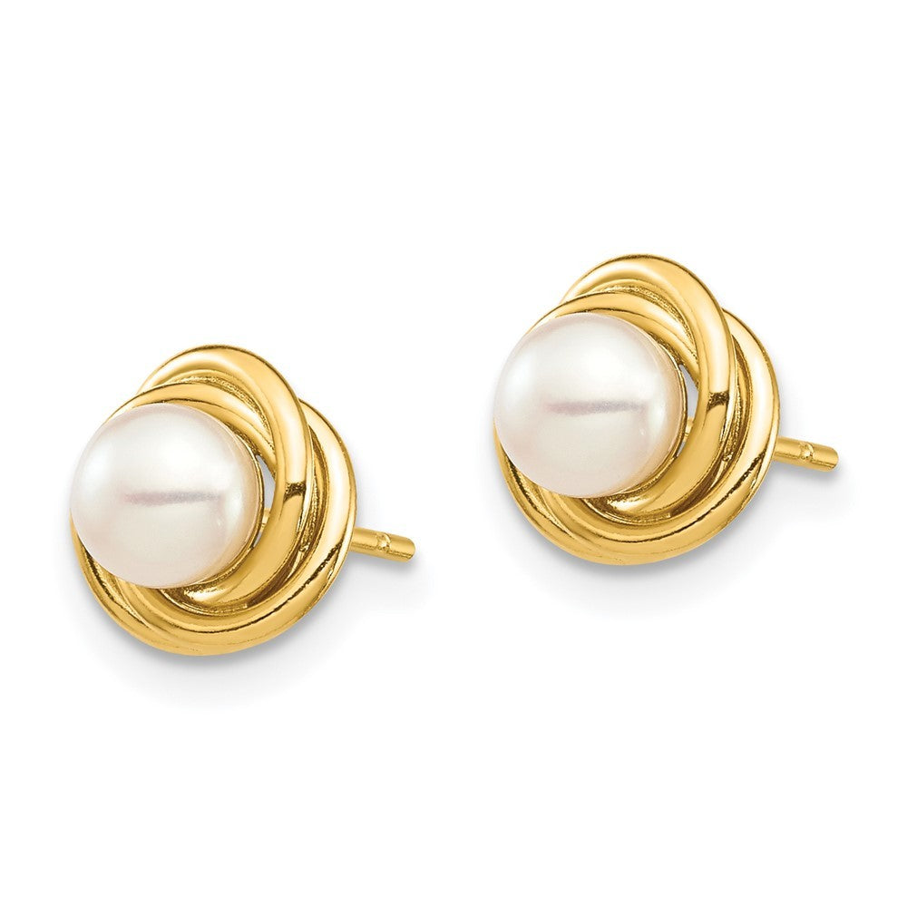 14k Yellow Gold 4-5mm Freshwater Cultured Pearl Earrings with Silicone Backs