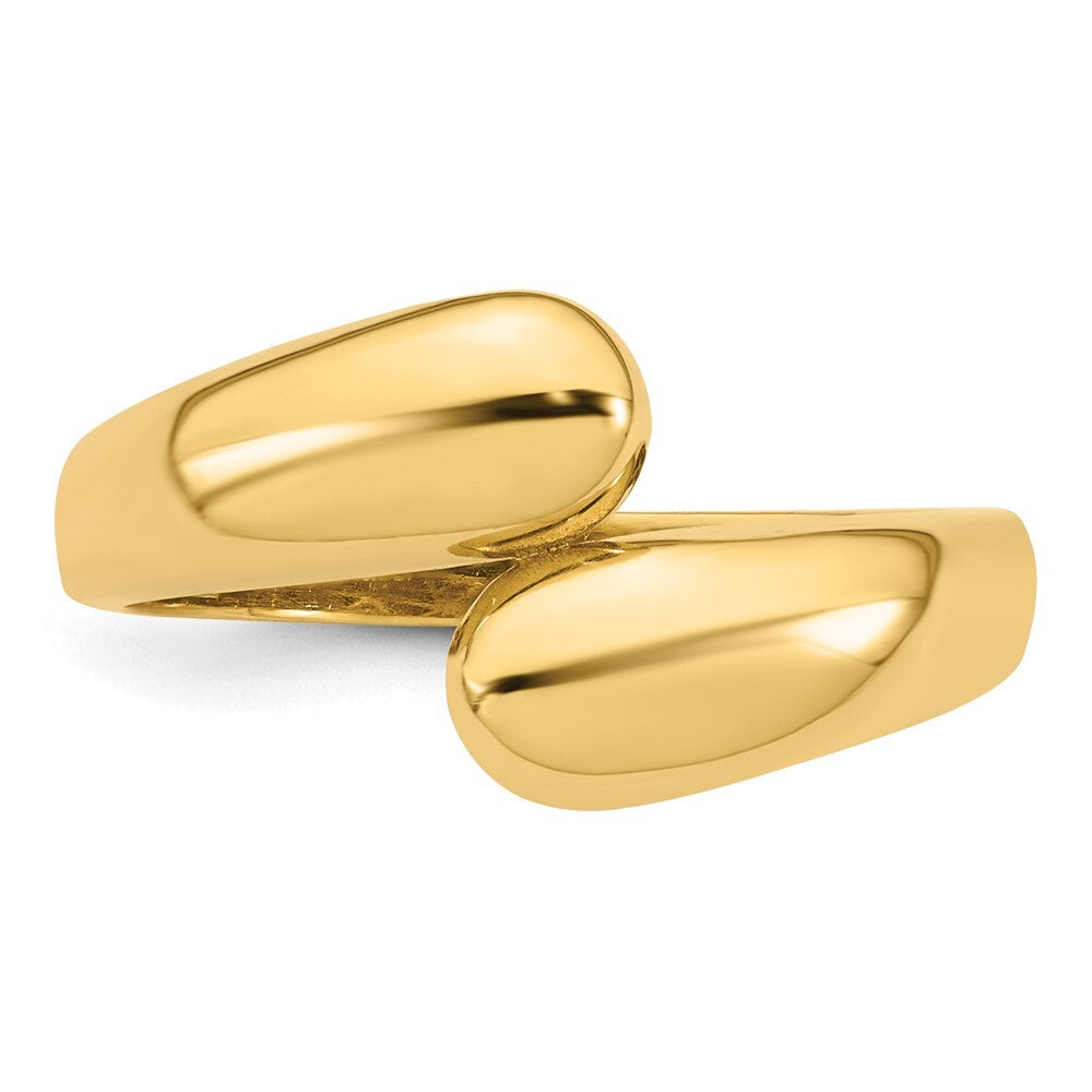 14K Yellow Gold Polished Bypass Ring Size 7
