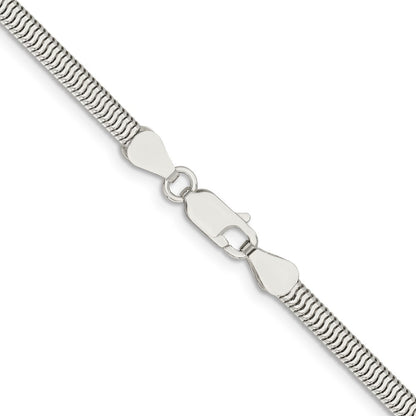 Sterling Silver 3.5mm 6-sided Oval Snake Chain Necklace