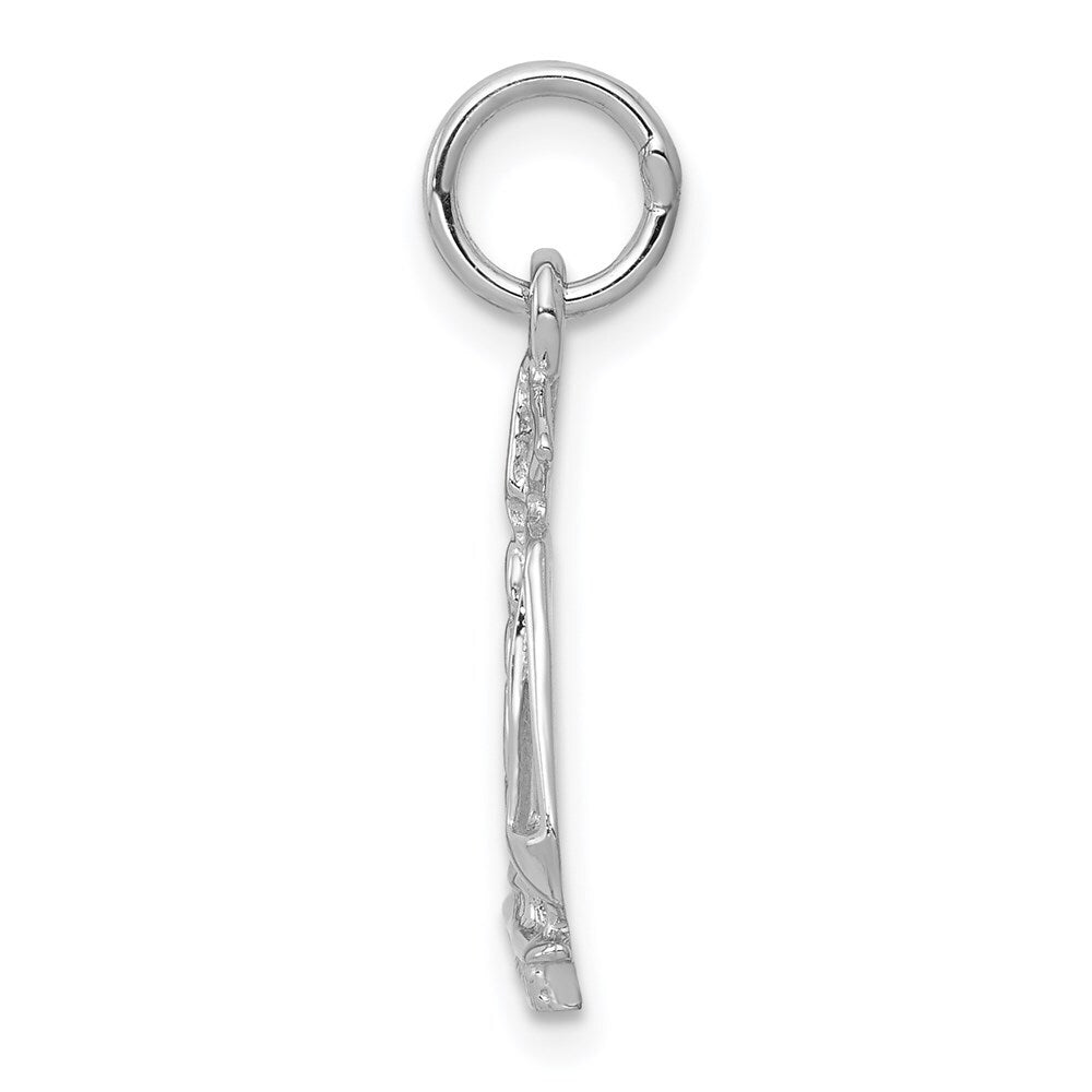 14k White Gold Flat-Backed Scales of Justice Charm Pendant for Women