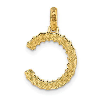 14k Yellow Gold Fancy Twist Letter C Pendant for Women