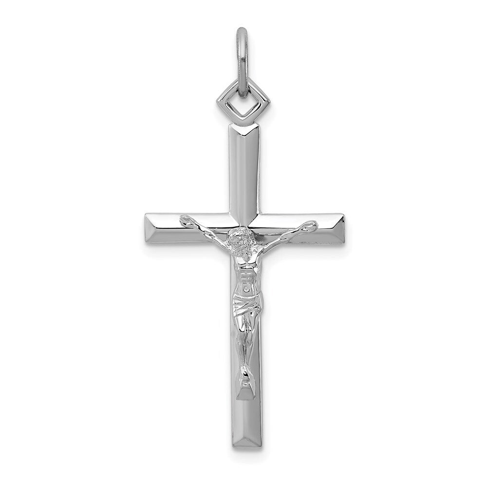 Sterling Silver Rhodium-plated Crucifix Pendant Holiday Gift for Women