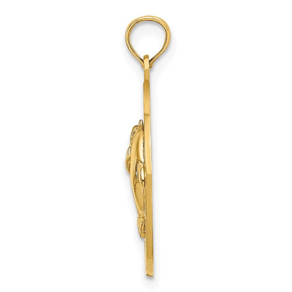 14k Yellow Gold KENNEBUNKPORT ME Dolphins Charm Pendant for Women