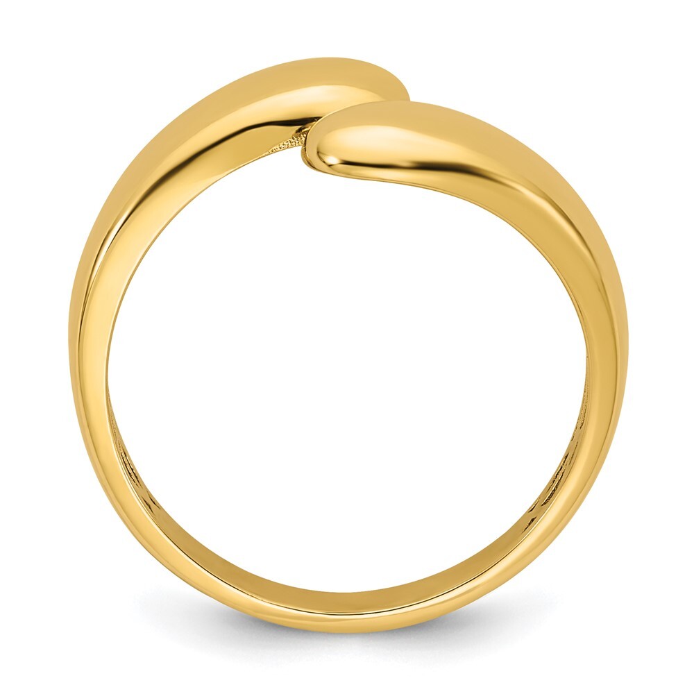 14K Yellow Gold Polished Bypass Ring Size 7