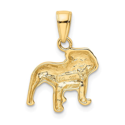 14k Yellow Gold Bulldog Pendant for Women