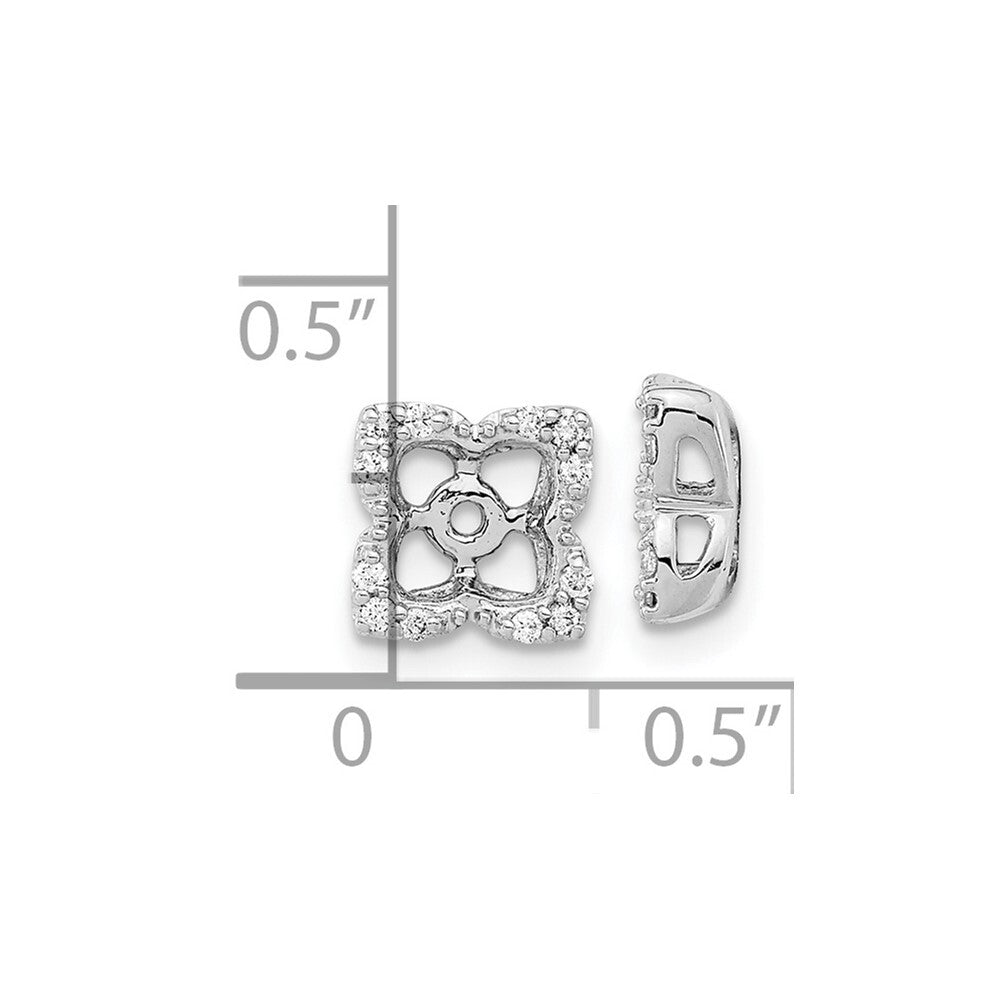 14k White Gold Diamond Earring Jackets Gift for Women