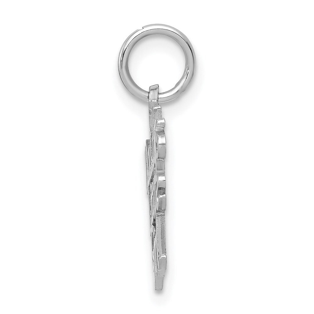 14k White Gold DADDY'S LITTLE GIRL Charm Pendant for Women