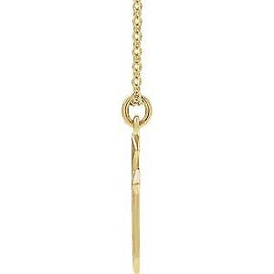 14k Yellow Gold Cross Pendant Necklace 18"